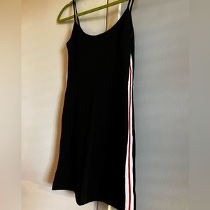 Brandy Melville Black with Red and White side stripe Dress